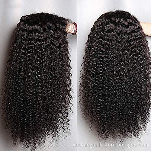 Uniky Fall Season Sale Virgin Hair Kinky Curly Lace Wig 10A Grade Cambodian Cuticle Aligned Virgin Hair Curly Human Hair Wig